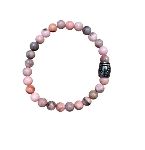 Dames armband Zebra Jaspis 6 mm met basic kraal