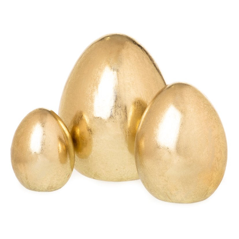 Keramiek ei 12x15cm goud