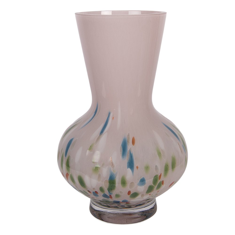 Vaas Ø 10x23 cm Roze Glas