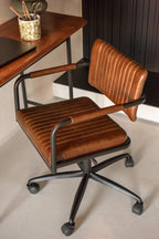 J-Line Bureaustoel - leer - bruin