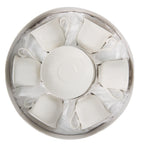 Kop en Schotel Set van 6 220 ml Wit Porselein Servies