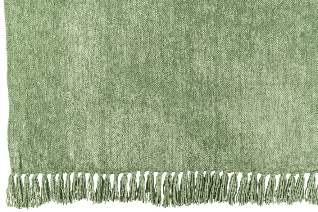 J-Line deken Chenille - polyester - groen