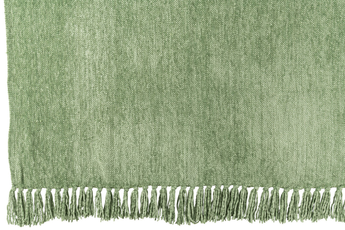 J-Line deken Chenille - polyester - groen