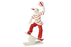 J-Line figuur Clown Koorddanser - polyresin - rood/wit