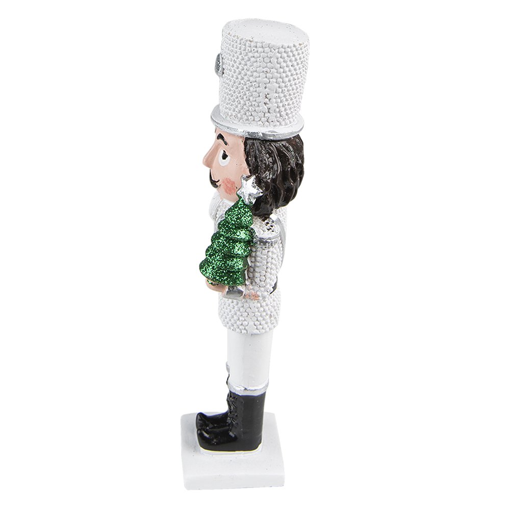 Beeld Notenkraker 19 cm Wit Kunststof Kerstdecoratie