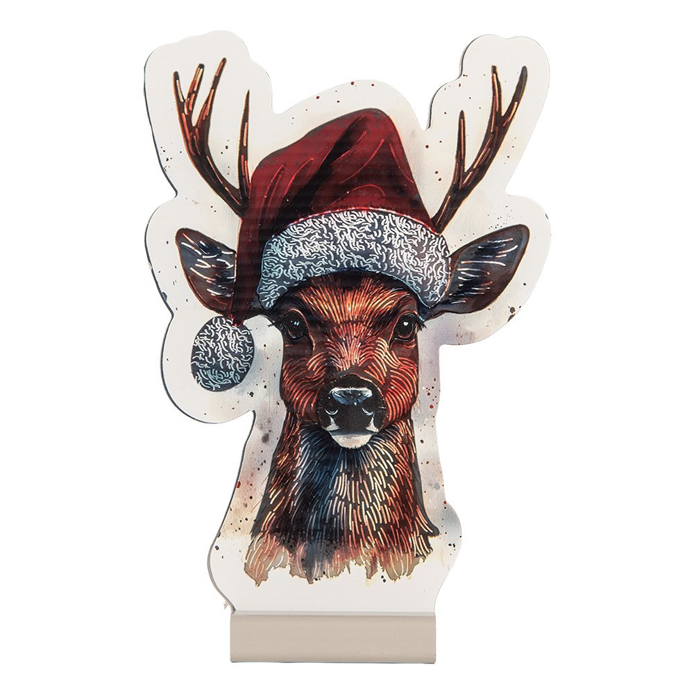 Kerst Infinity Spiegel Lamp Hert 16x5x25 cm Bruin Kunststof