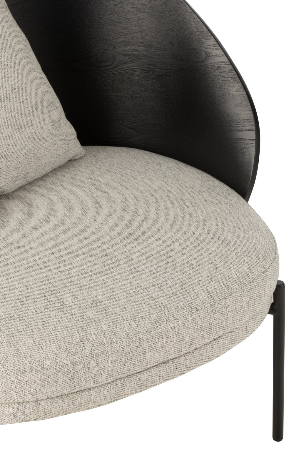 J-Line loungestoel Lone - hout/metaal - zwart/grijs