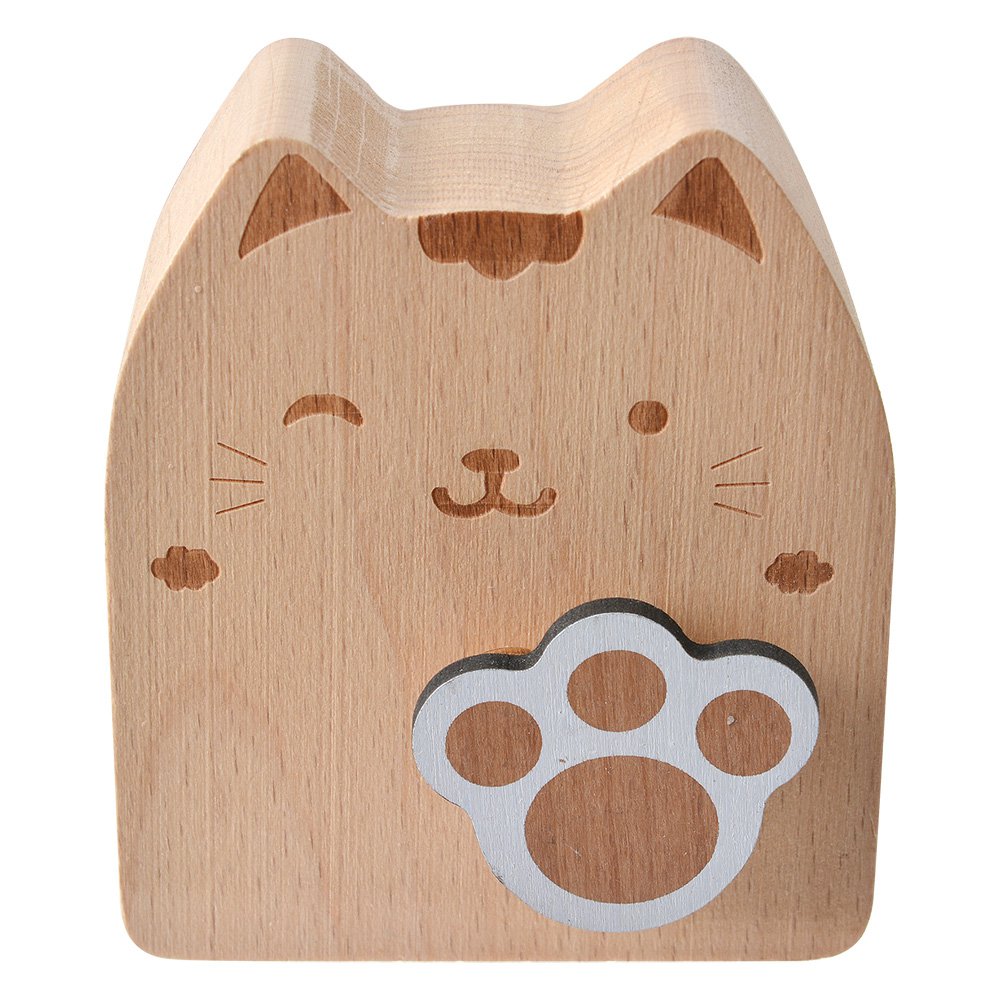 Muziekdoos Kat 7x4x8 cm Bruin Hout
