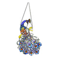 Glaspaneel Tiffany Pauw 70 cm Blauw Glas Glaskunst