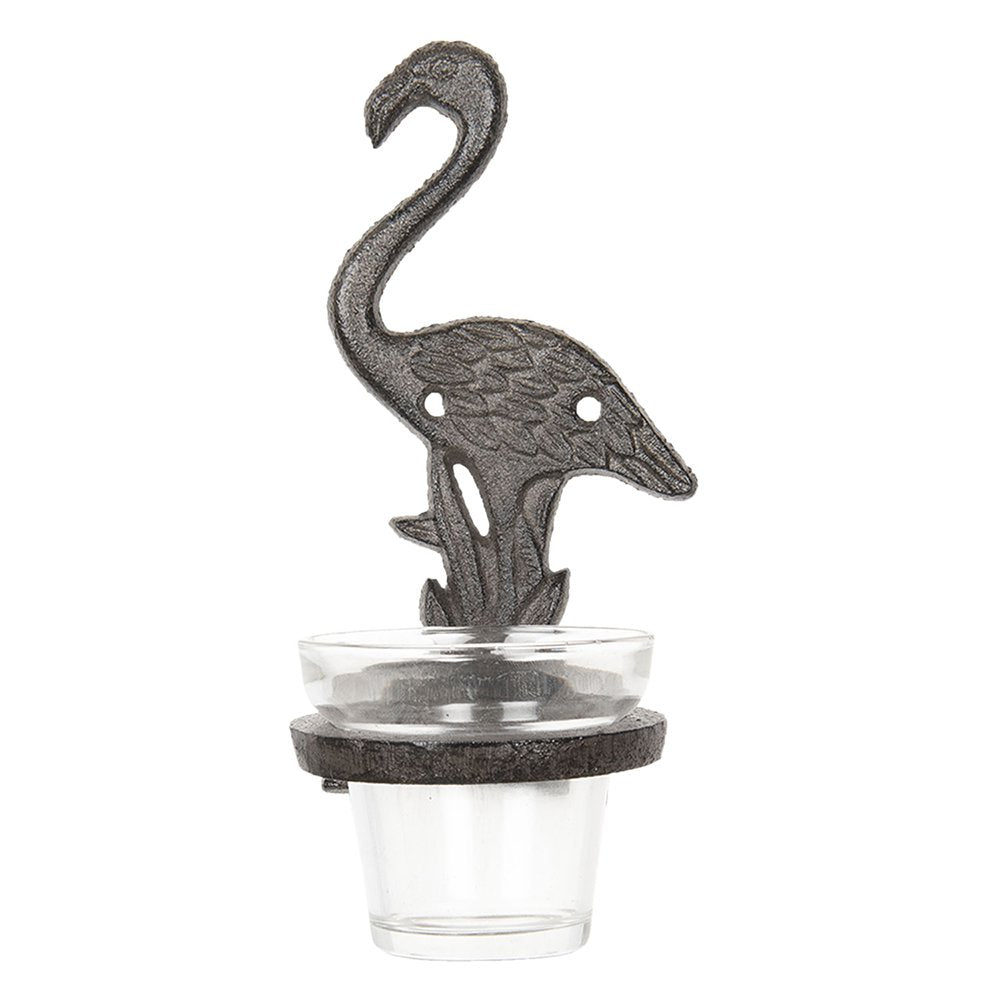 Theelichthouder 8x12x19 cm Bruin IJzer Flamingo Waxinelichthouder