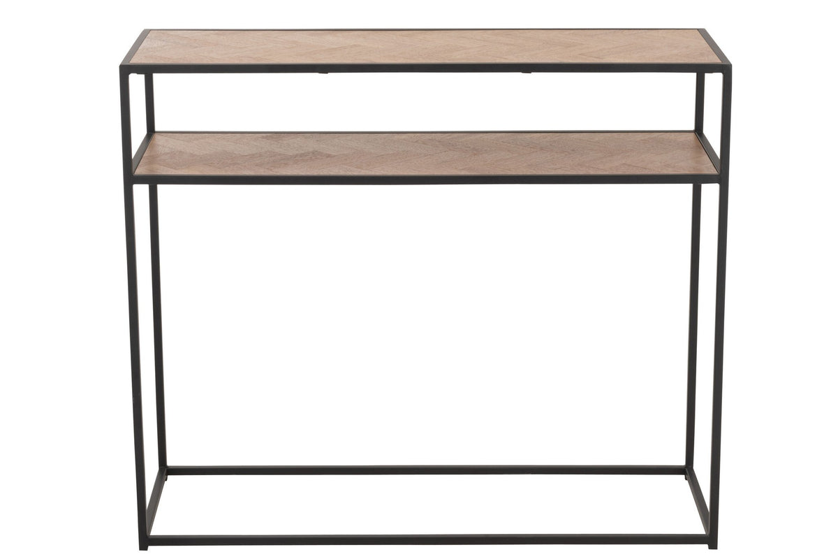 J-Line Console Zigzag Hout/Metaal Naturel/Zwart