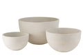 J-Line bloempot Rond Laag - keramiek - wit - 3 stuks - Ø 60 cm