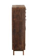 J-Line Kast Retro Gerecycleerd Hout/Glas Naturel