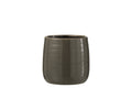 J-Line bloempot Effen - keramiek - grijs - medium - Ø 14.5 cm