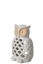 J-Line decoratie Uil - porselein - wit - small