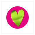 Etiketten – Groen hart op pink – 250 stuks