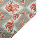 Bedsprei 240x260 cm Grijs Roze Katoen Bloemen Sprei