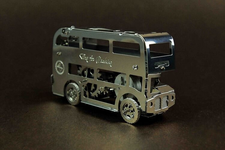 3D Metalen Bouwpakket, Cute Double Decker, Time for Machine, T4M38028, 9x3x5,2cm