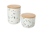 J-Line Doos met stippen - steengoed - wit/zwart - large