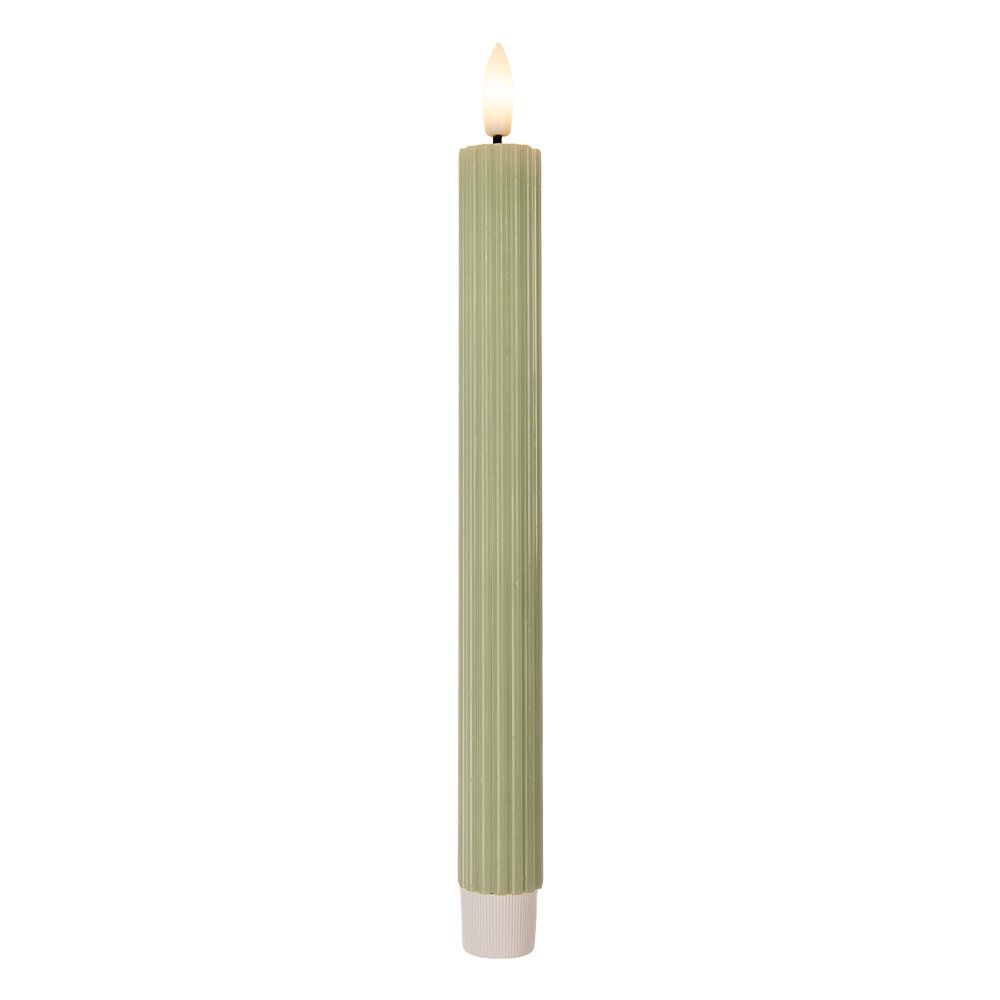 LED Dinerkaarsen set van 2 Ø 2x25 cm Groen Wax