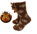 Textino Funny Rendeer - Huissokken - One size - Affogato - Bruin