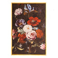 Schilderij 40x60 cm Zwart Rood Hout Bloemen Muurdecoratie
