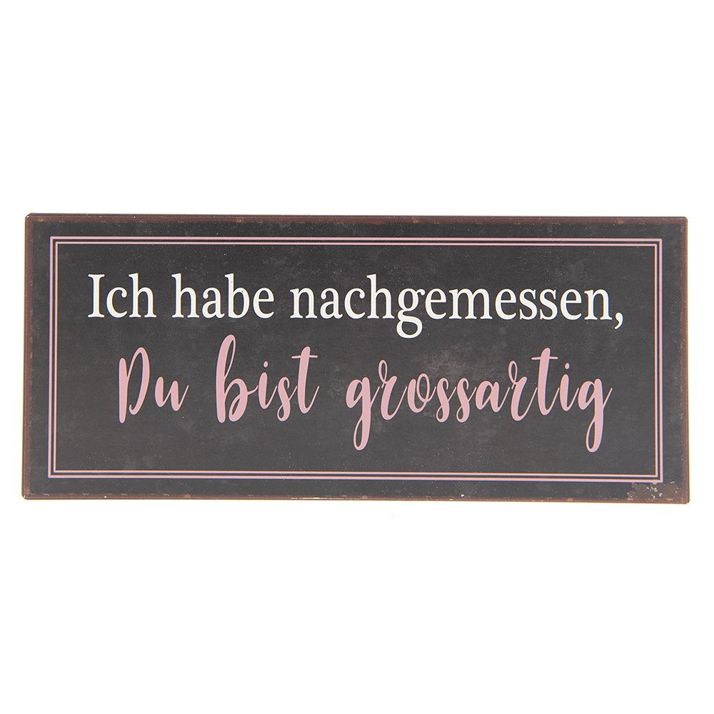 Tekstbord 30x13 cm Bruin Metaal Wandbord