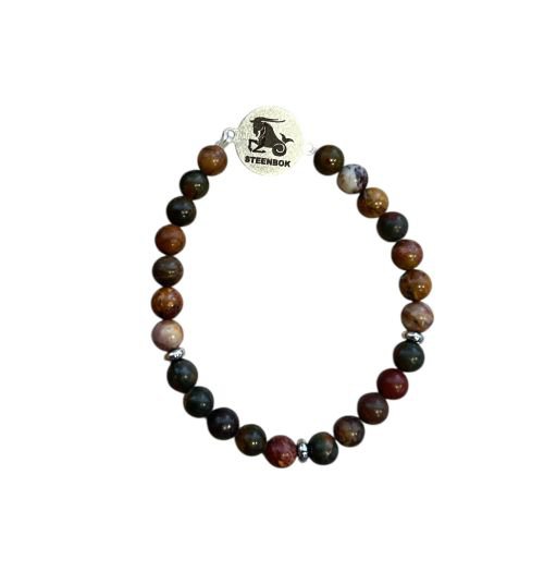 Dames armband Picasso Jaspis 6 mm met sterrenbeeld Steenbok