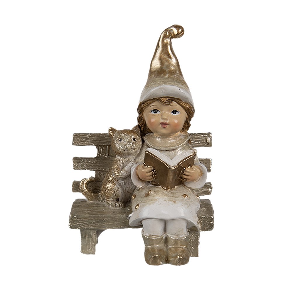 Decoratie Beeld Kabouter 9 cm Beige Polyresin