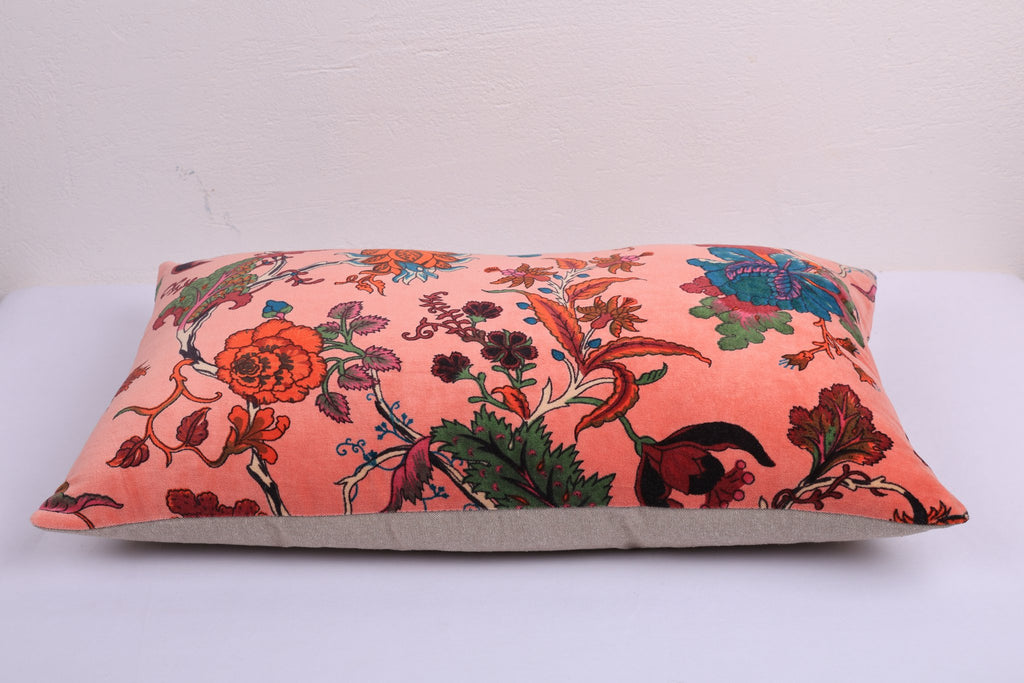 Fluweel Eden bloemen katoenen lendenkussen 35 x 60 cm