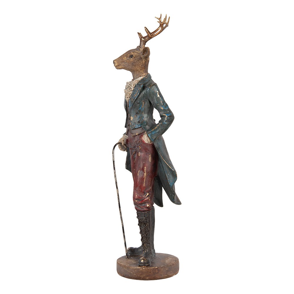 Decoratie Beeld Hert 13x12x42 cm Bruin Kunststof