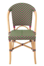J-Line stoel Ego - riet - roze/groen