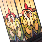 Tiffany Tafellamp 17x17x44 cm Beige Blauw Glas Tiffany Bureaulamp