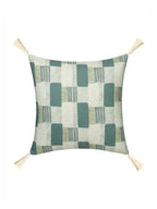 Set van 2 - Kussenslopen met kleurblokken – Huishoudtextiel – Linnen stof – Vierkant
