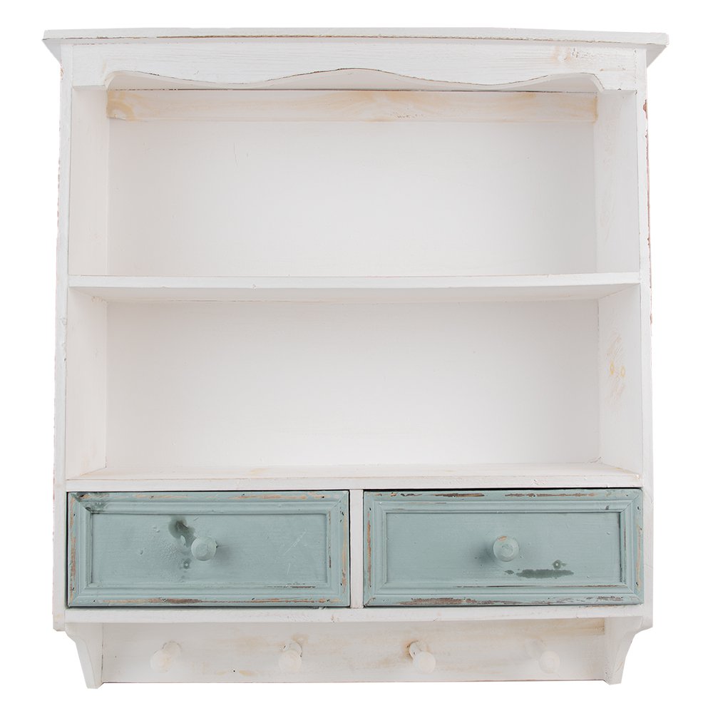 Wandrek 56x13x60 cm Wit Hout Muurrek