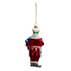 Kersthanger Kerstman 17 cm Rood Wit Glas Kerstbal