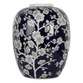 Vaas Ø 24x30 cm Blauw Wit Keramiek Bloemen