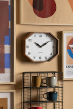 Wandklok moderne fabriek achthoek