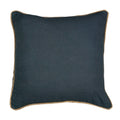 Kussen donkergrijs met jute bies 45x45cm*