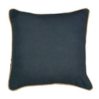 Kussen donkergrijs met jute bies 45x45cm*