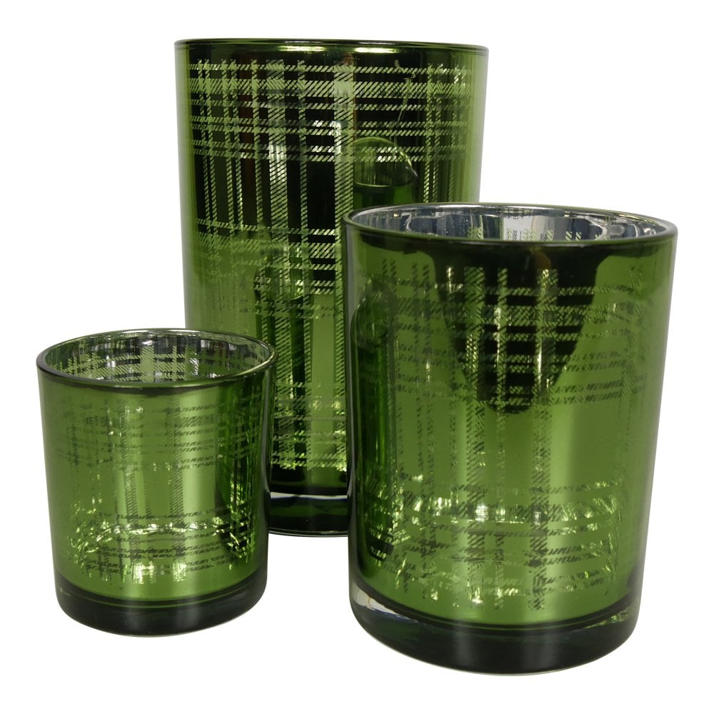 Theelichthouder ruit groen large 18cm*