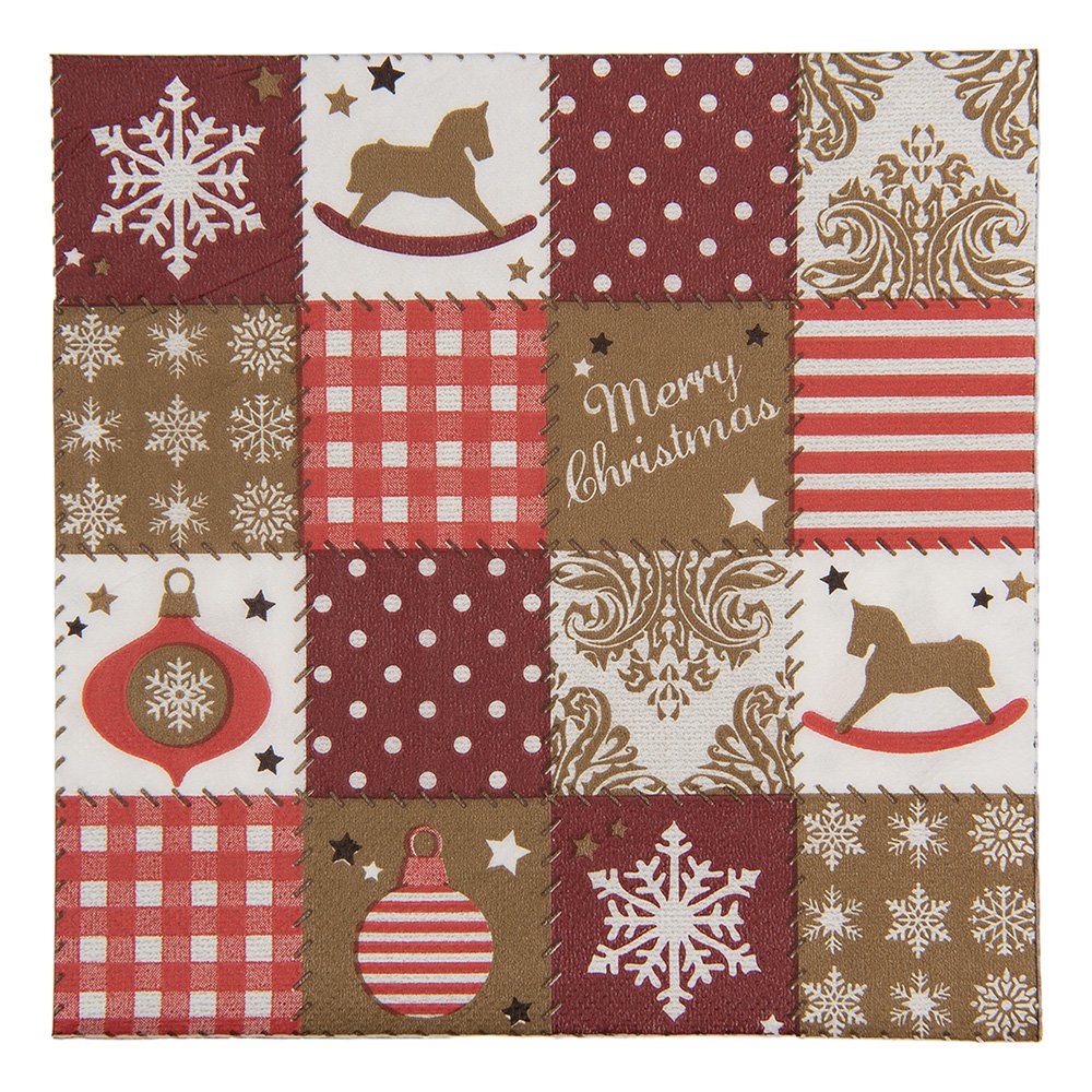 Servetten Papier Set van 20 33x33 cm Rood Papier