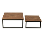 J-Line salontafel Dos - hout - naturel/zwart - set van 2