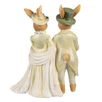 Beeld Konijn 21 cm Bruin Groen Polyester