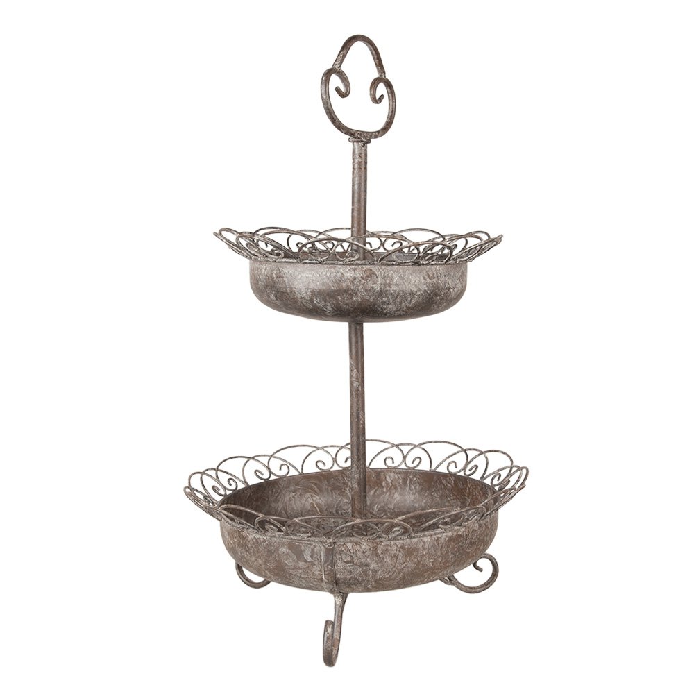 Etagère 2 Laags Ø 37x61 cm Bruin Metaal