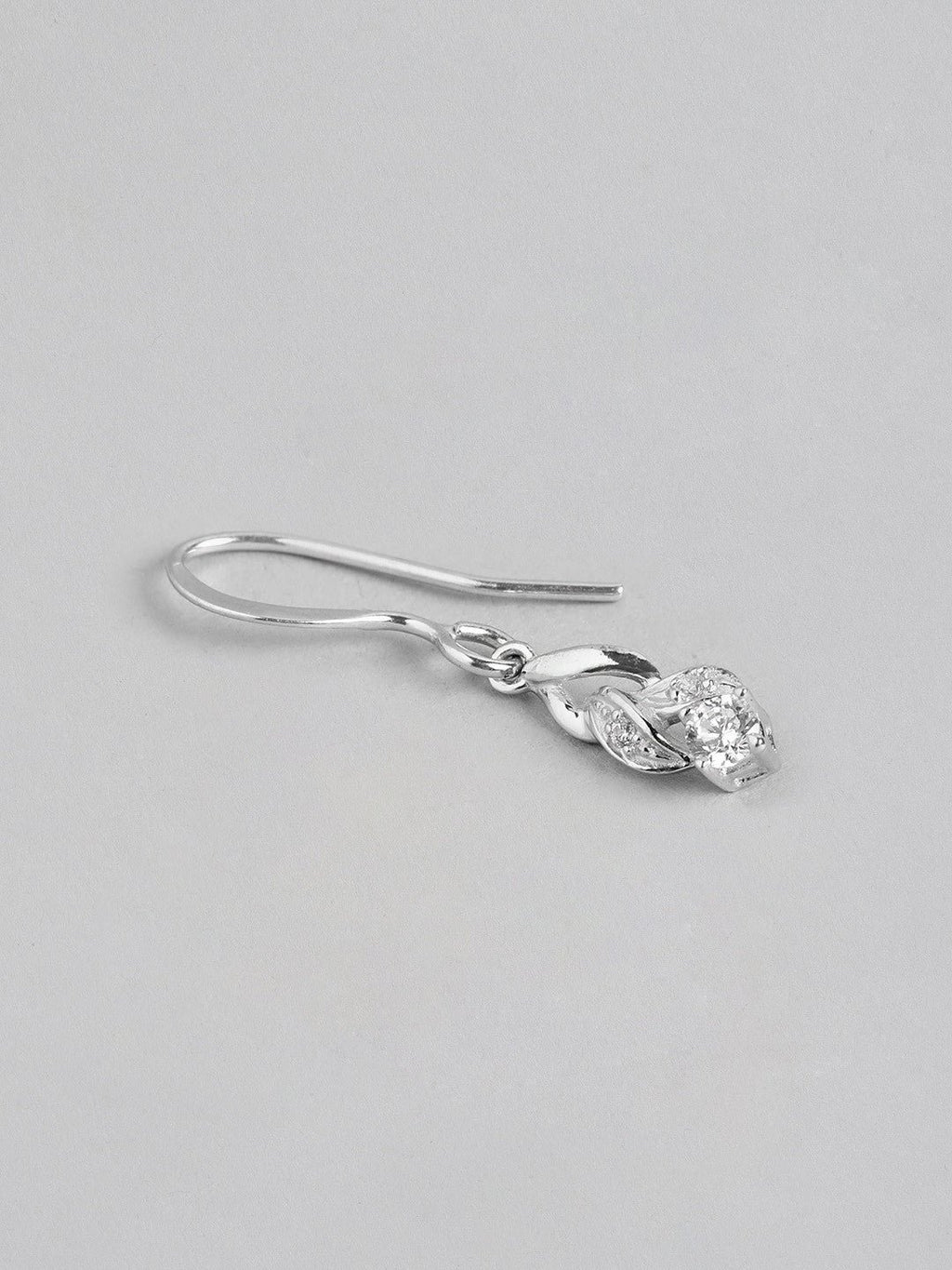 Hangende oorbellen met CZ-oorbellen van sterling zilver – gerhodineerd – lengte 1,5 cm
