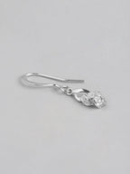 Hangende oorbellen met CZ-oorbellen van sterling zilver – gerhodineerd – lengte 1,5 cm