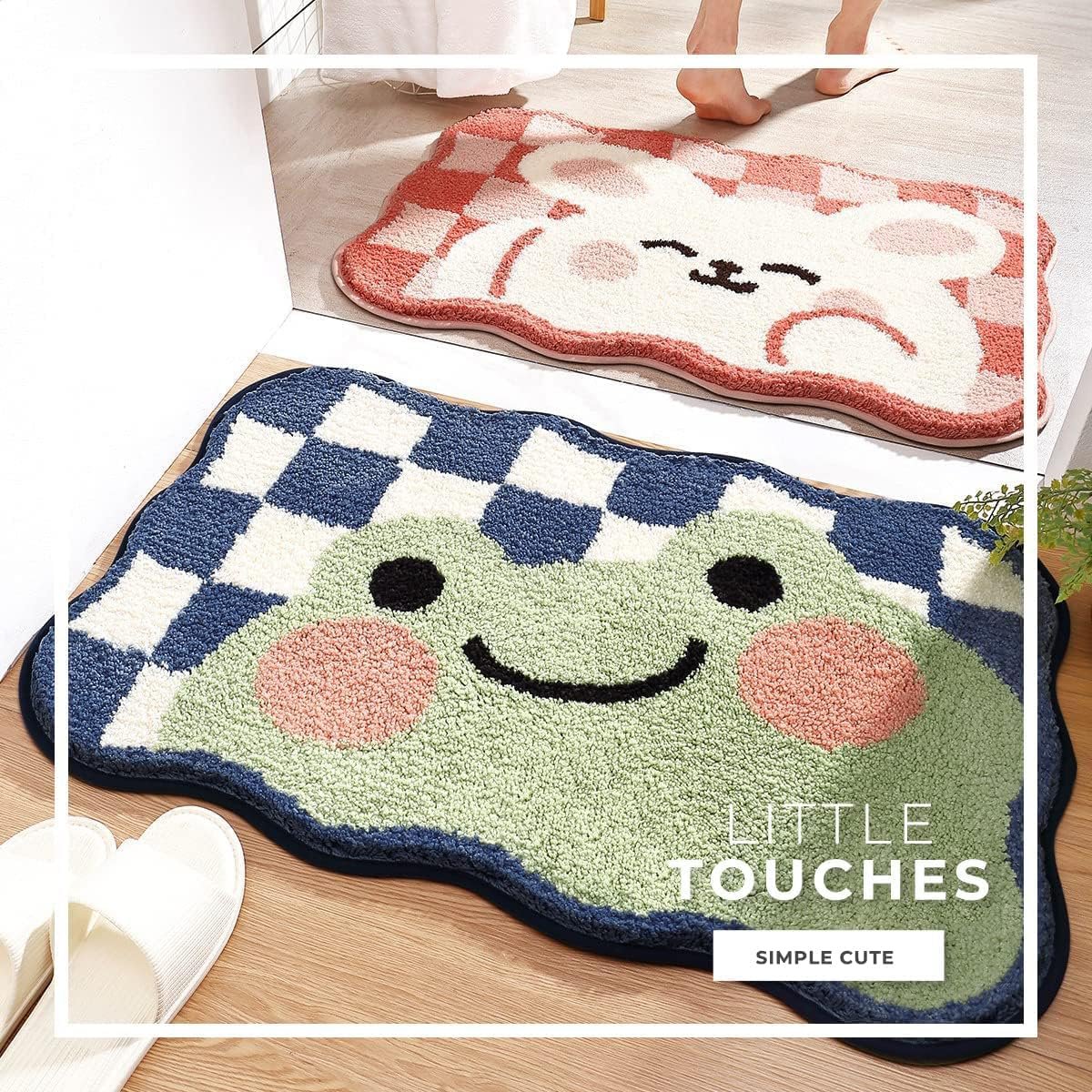 Kikker Superzachte anti-slip superabsorberende microvezel 2000 GSM-mat 50x80 cm, verpakking van 1 | Badkamer Slaapkamer Keuken Deur Vloermat