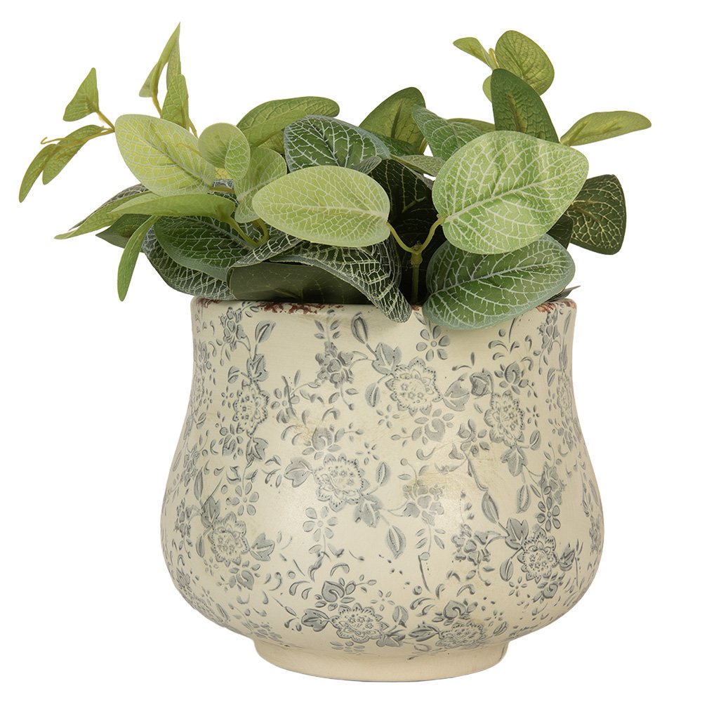 Bloempot Ø 21x17 cm Beige Keramiek Bloemen