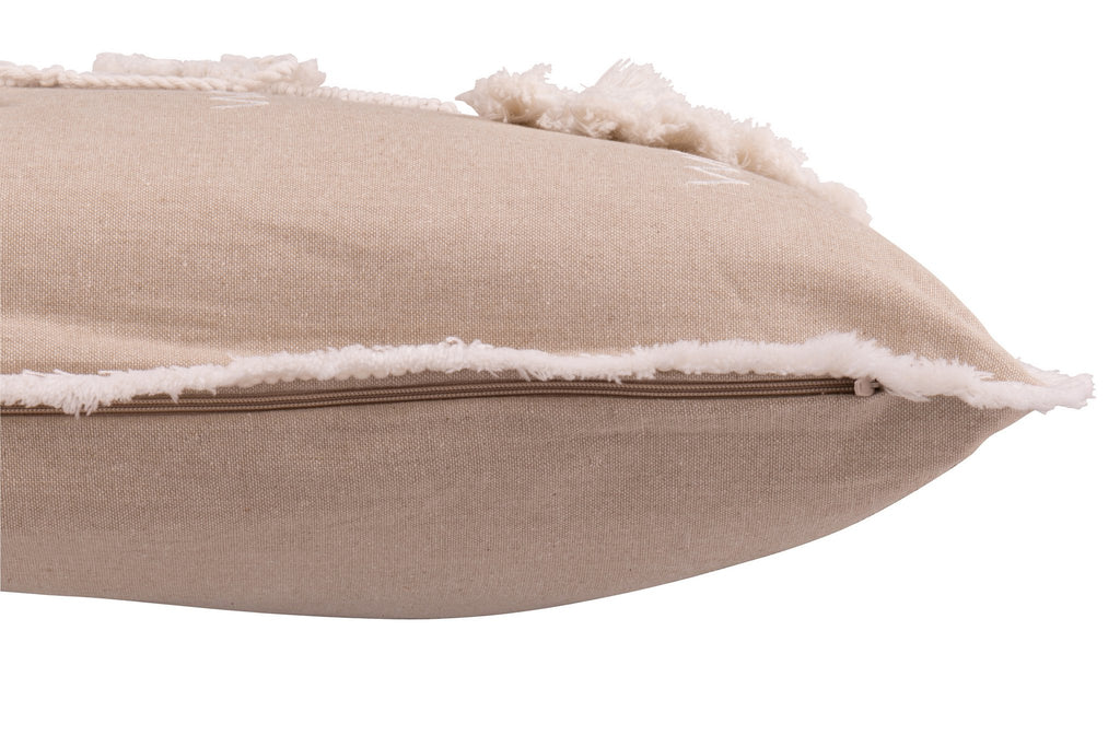 J-Line kussen Kerstbomen Kwasten - katoen - beige/wit